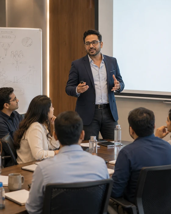A facilitator leading an interactive workshop