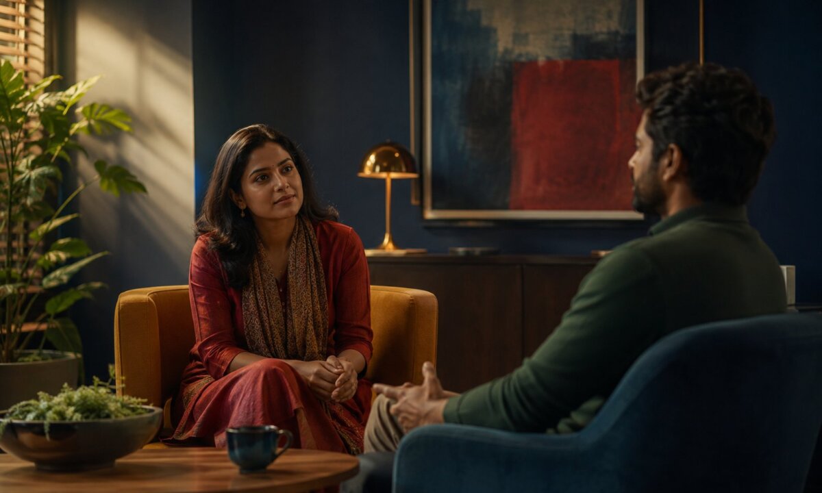 A meaningful private conversation in a refined setting