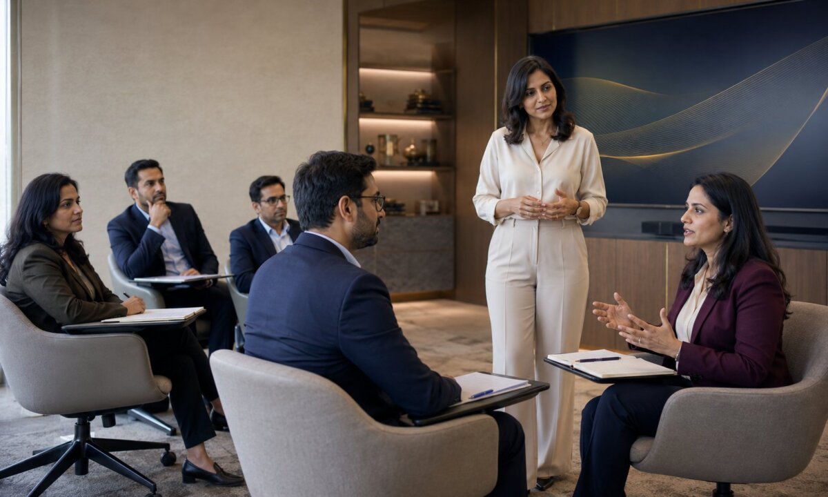 Corporate communication development with professionals practising a structured conversation