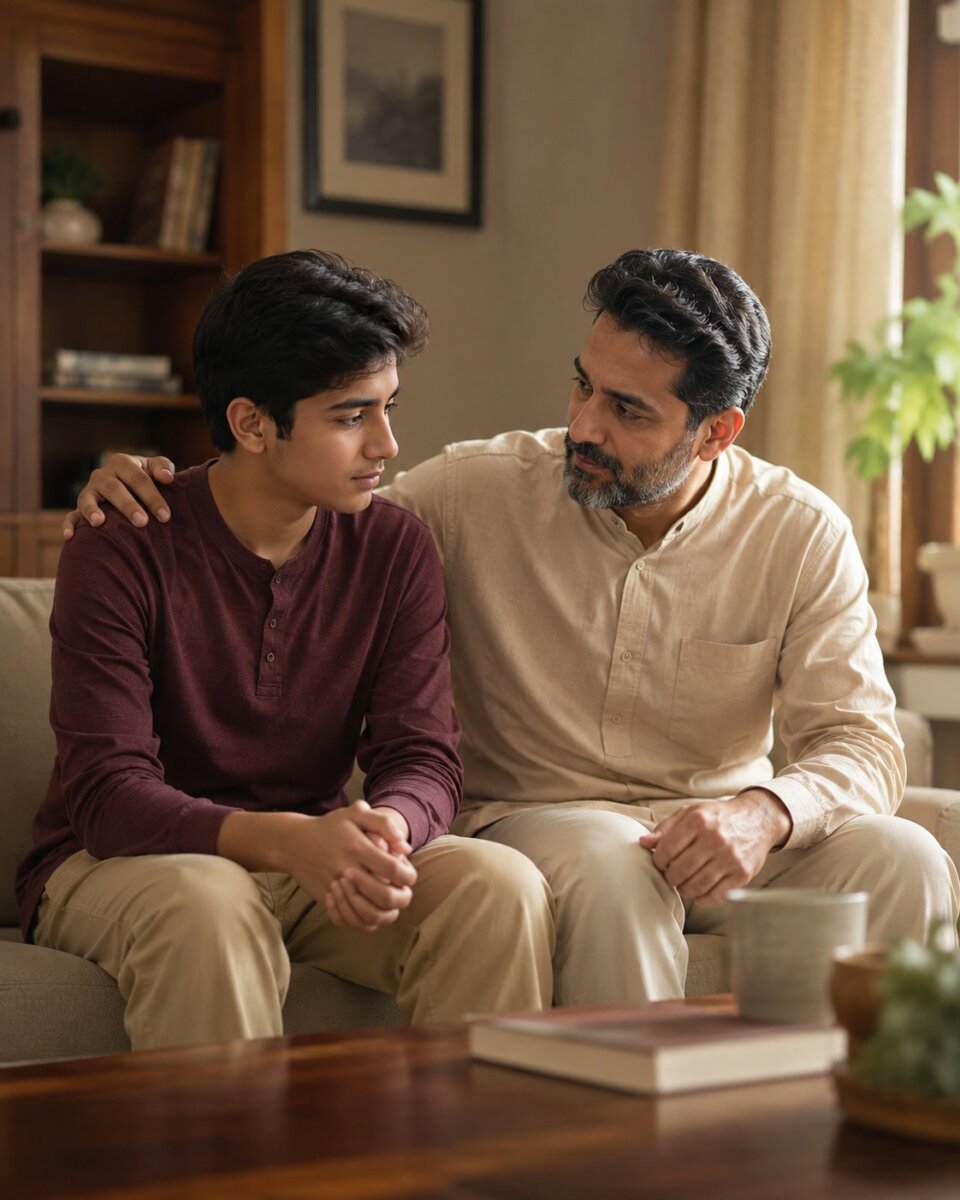 An Indian family supporting one another through a life transition