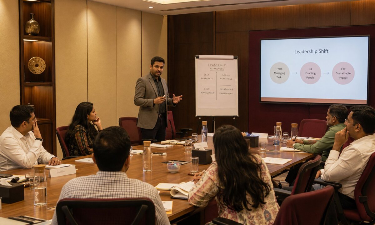 A corporate workshop in a professional training facility