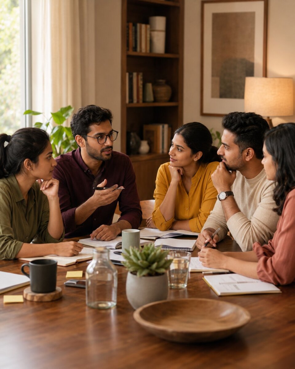 Indian professionals participating in a collaborative workshop
